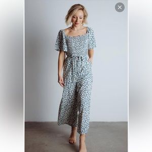 NWT Clad and Cloth Blue Floral Jumpsuit